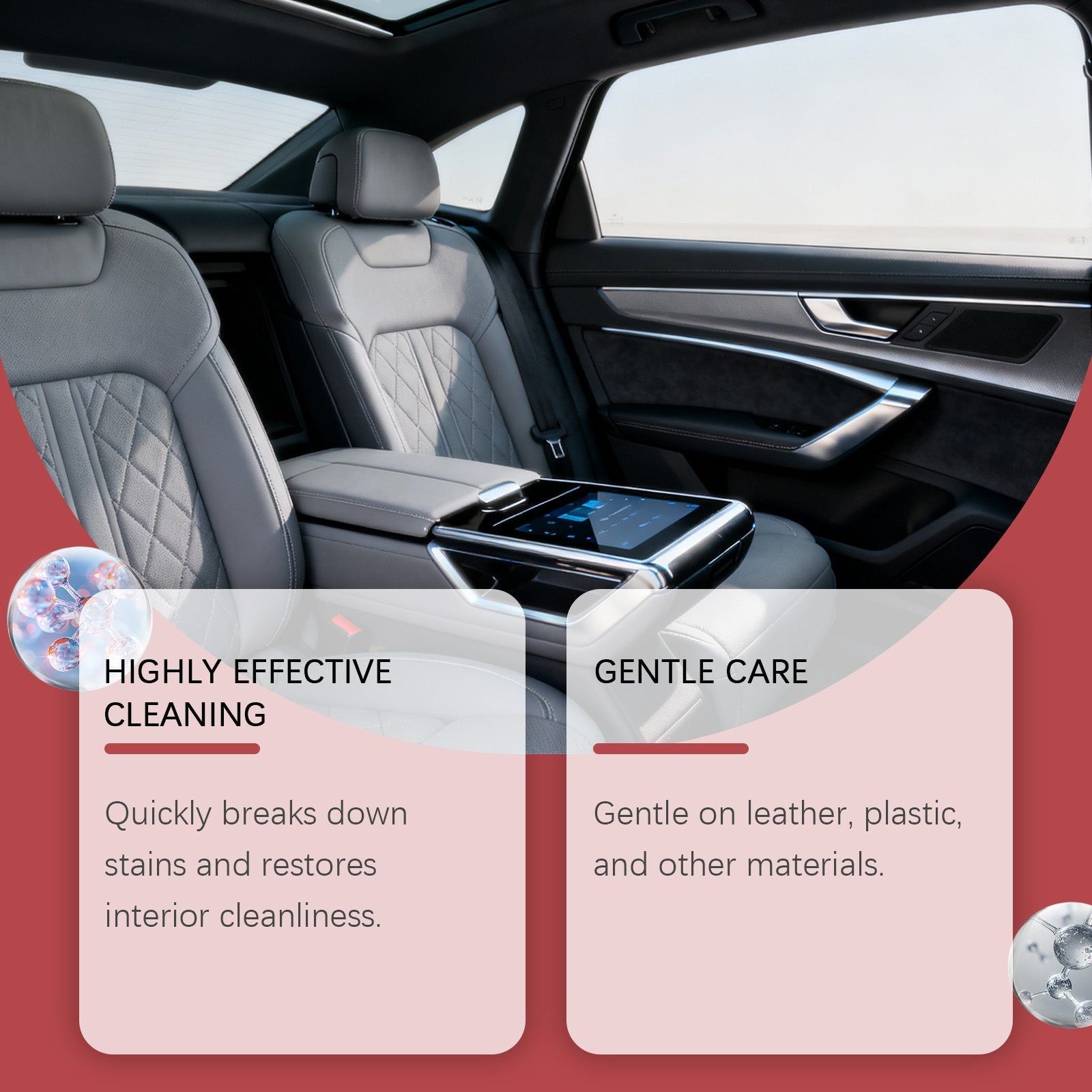Car Interior Cleaning Kit, Multi-Material Surface Decontamination, Fast Stain Removal ,1set