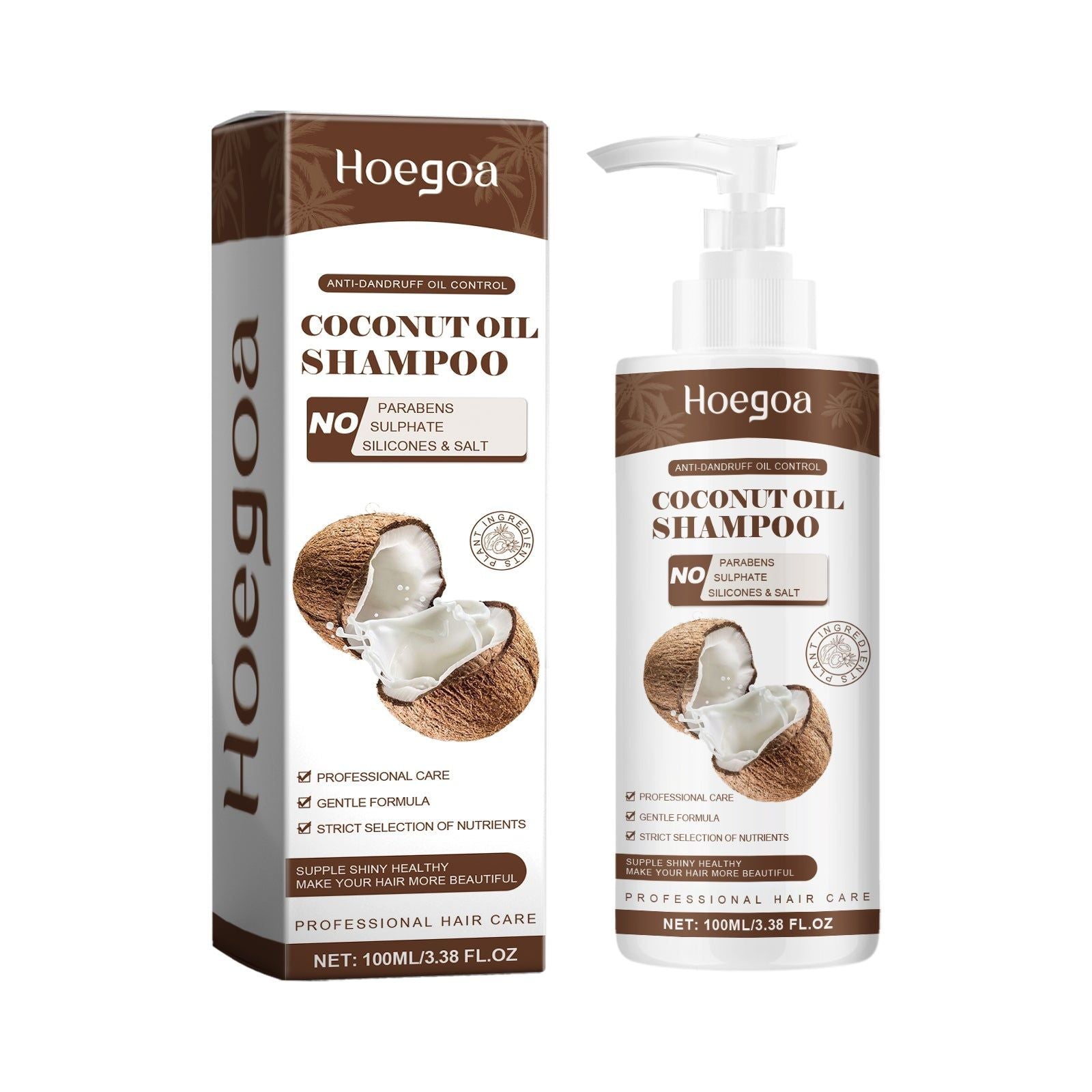 Coconut Oil Anti-Dandruff Shampoo, Moisturize Scalp, Nourish Hair, Remove Dandruff ,100ml