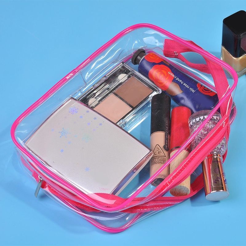 Portable Travel Zip Look PVC Bags Waterproof Transparent Makeup Storage Bag L