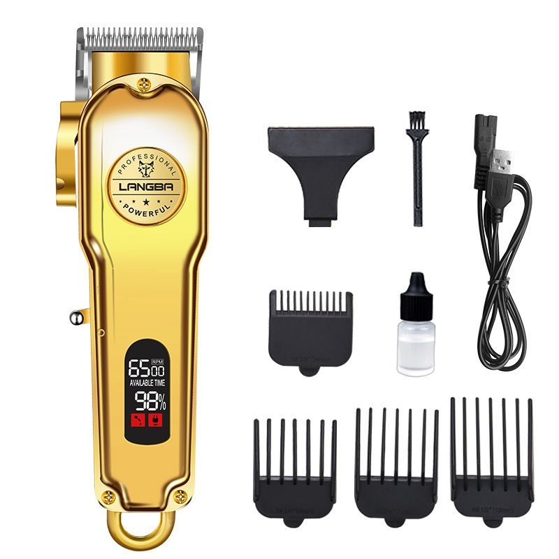 Gold Pet Hair Clipper with Guide Combs