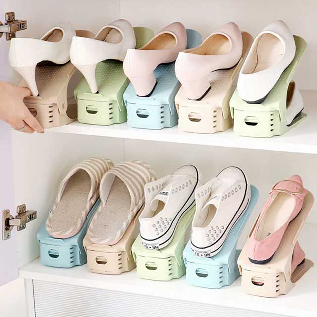 Double-Layer Adjustable Shoe Storage Bag – Portable and Space-Saving Organizer for Shoes