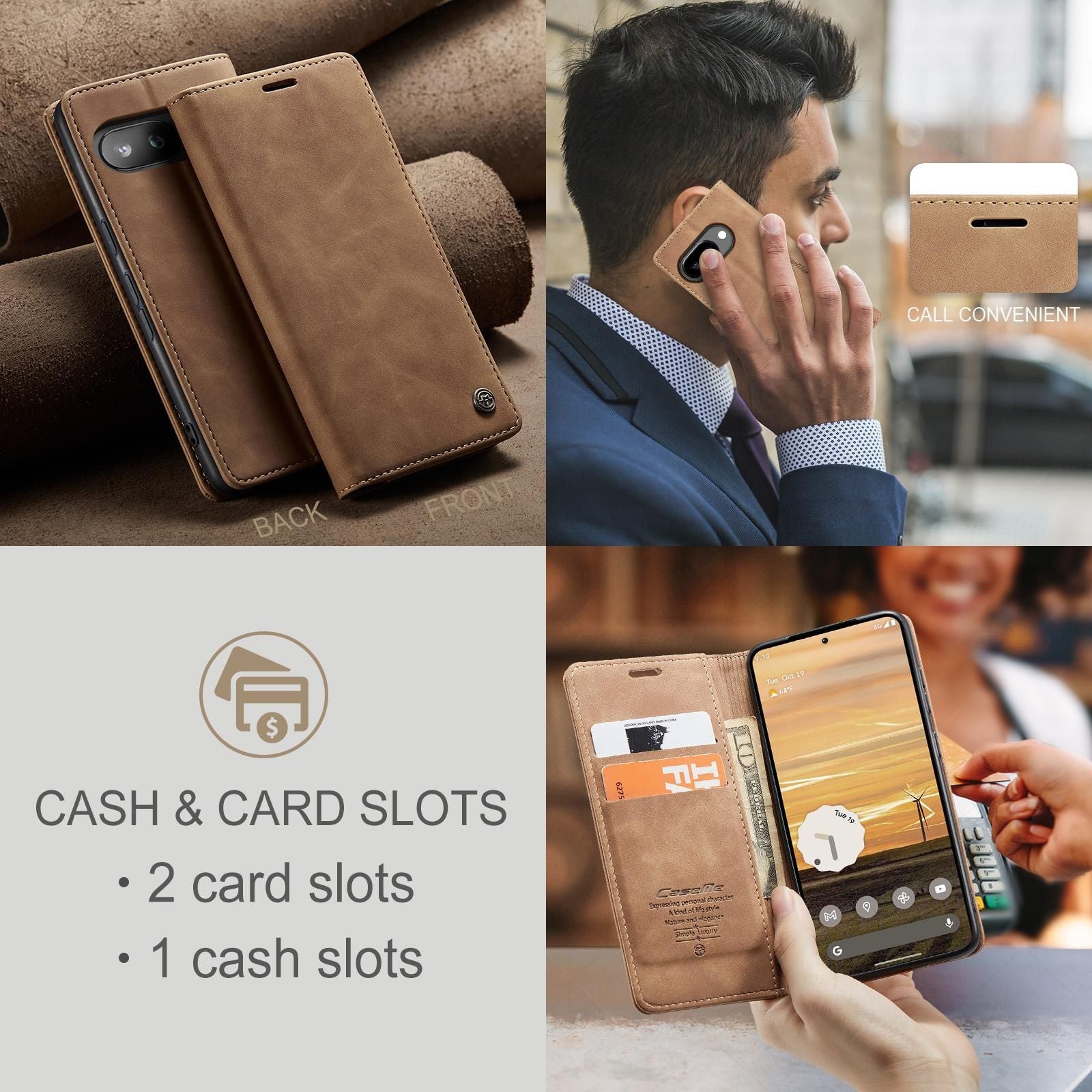 Multifunction Leather Case For Google Pixel 9a