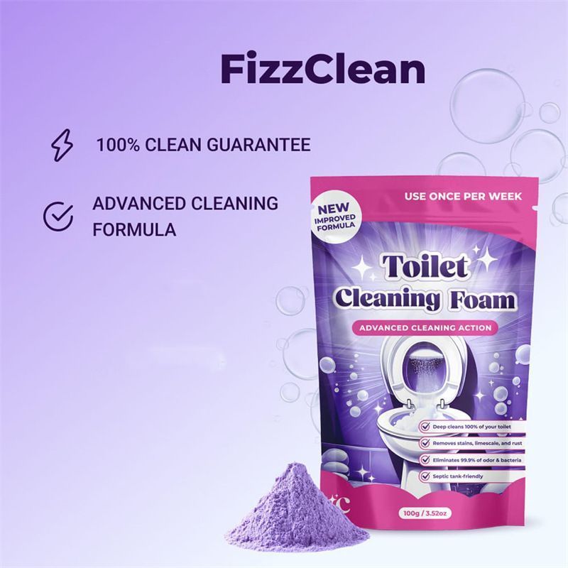 2PCS Fizzclean Toilet Foam Cleaner, Insta-Action Fizzclean Foam Cleaner