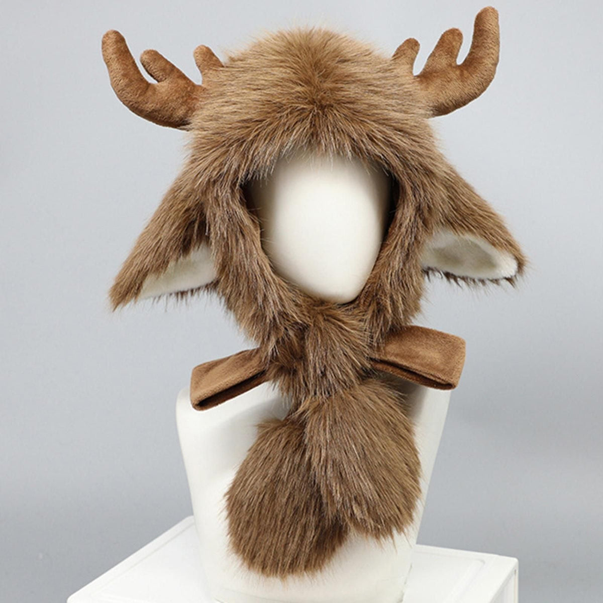 Animal Elk Antler Hooded Winter Hat Performance Role Play Costume