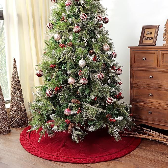 Christmas Tree Skirt Xmas Tree Plush Tree Mat for Holiday Home Decoration