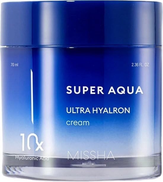Missha Super Aqua Ultra Hyalron Cream - Gel-Cream with 10 Types of Hyaluronic Acid, 70ml