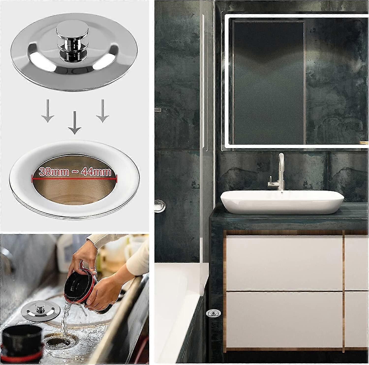 44Mm Stainless Steel Bathroom Drain Stopper With Silicone Seal