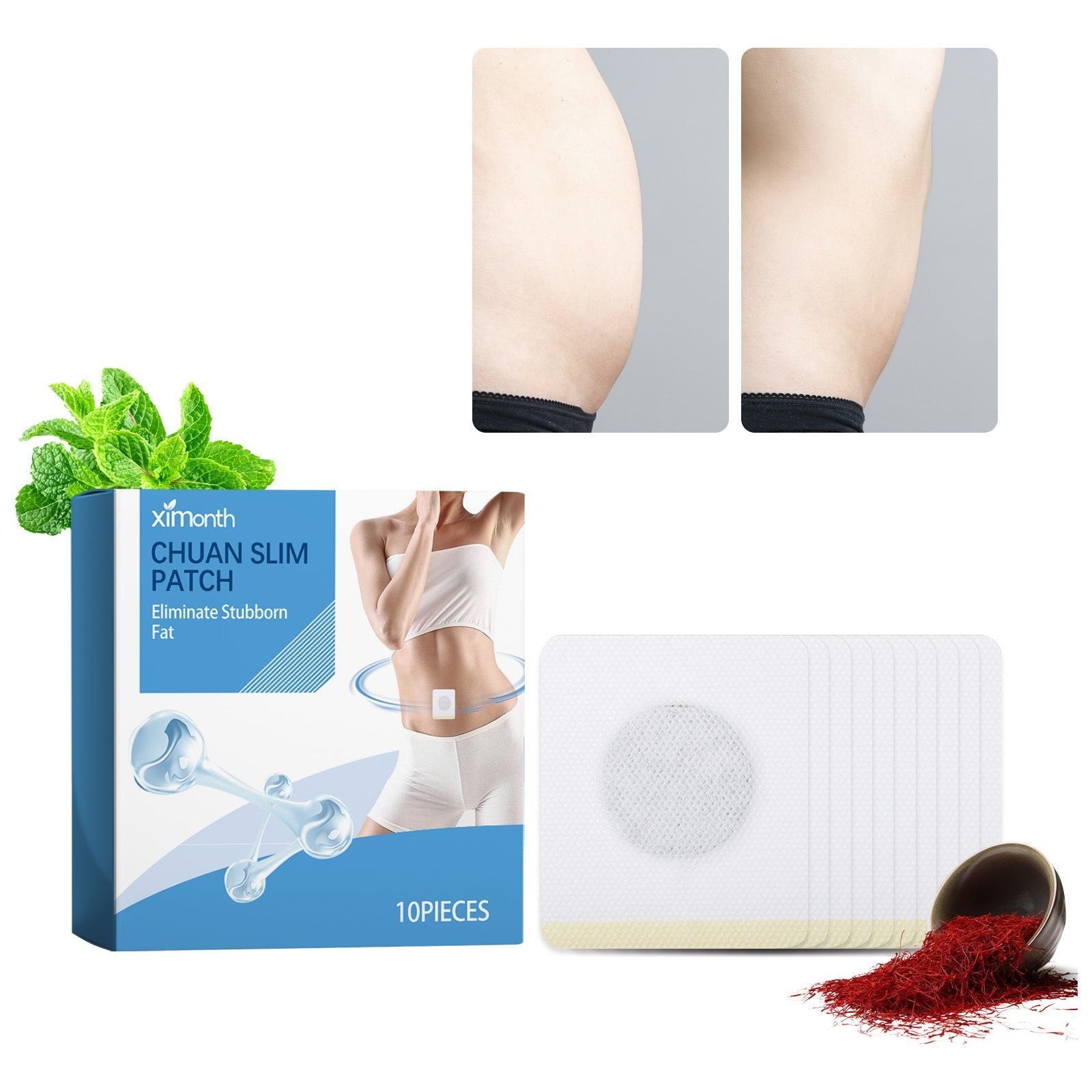 Chuan Slim Patch, Fast Slimming and Shaping, Body Light & Firming, Easy Fat Loss ,10pcs