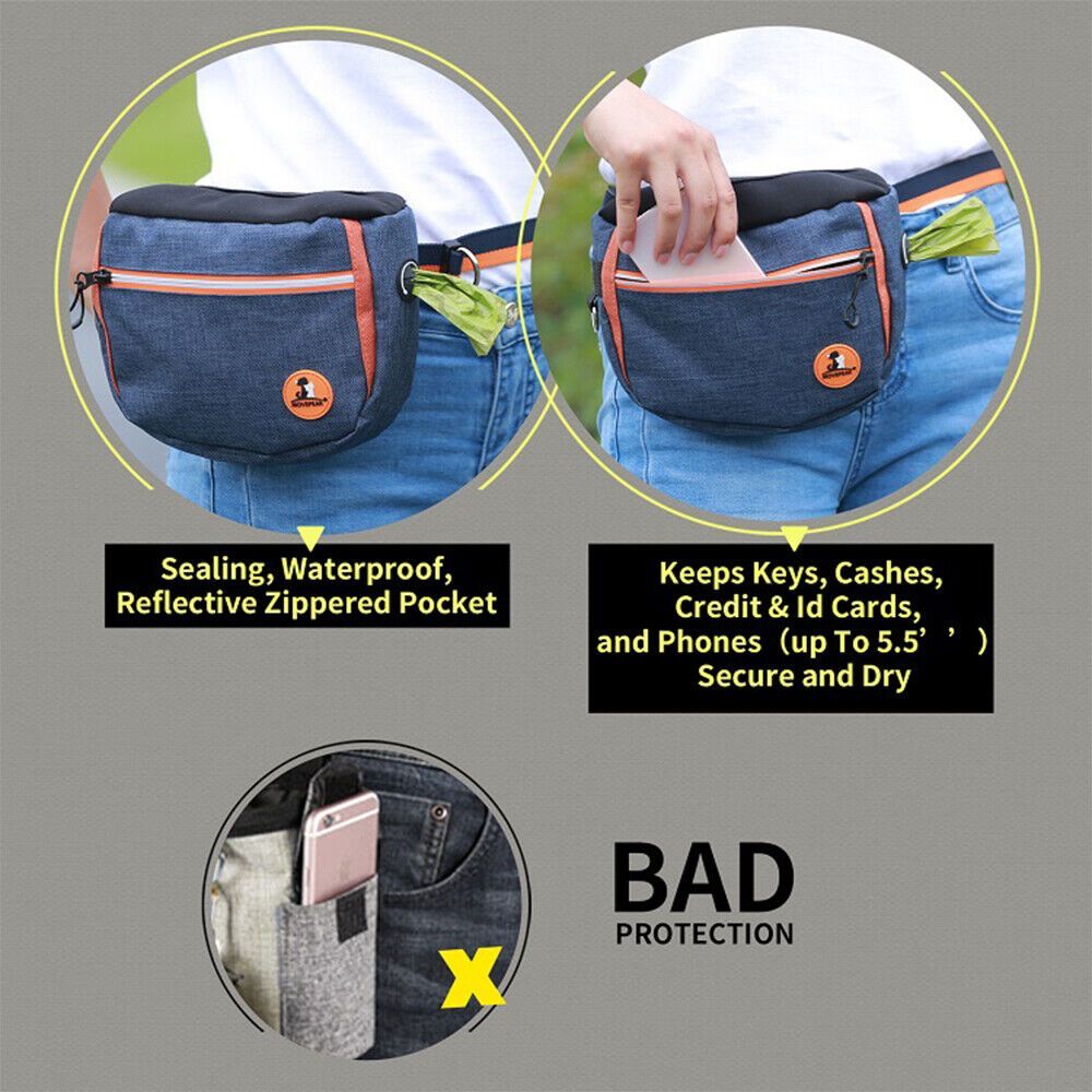 Dog Treat Training Bag Waist Pouch Dispenser Fanny Pack Food Storage Snack Bags