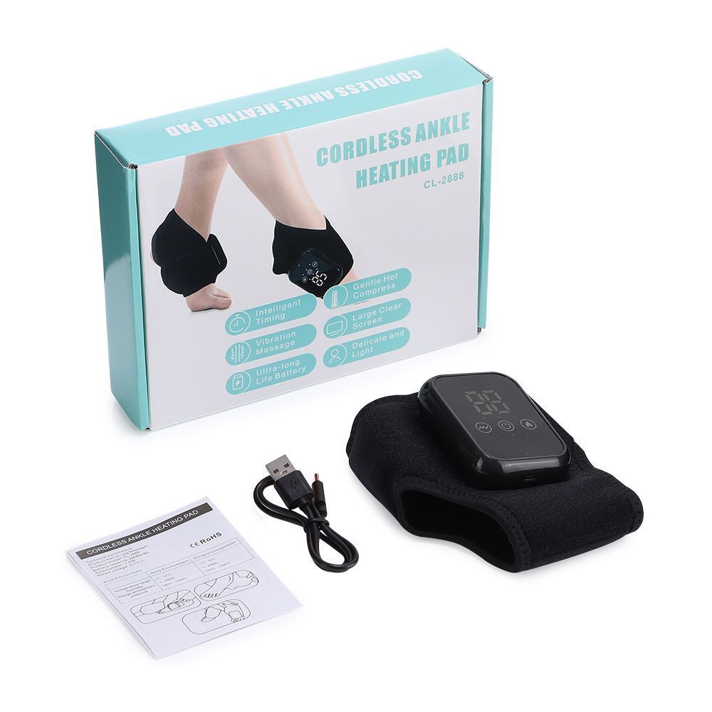 Electric Foot Ankle Massager Brace Pain Relief Vibration Hot Compress Therapy