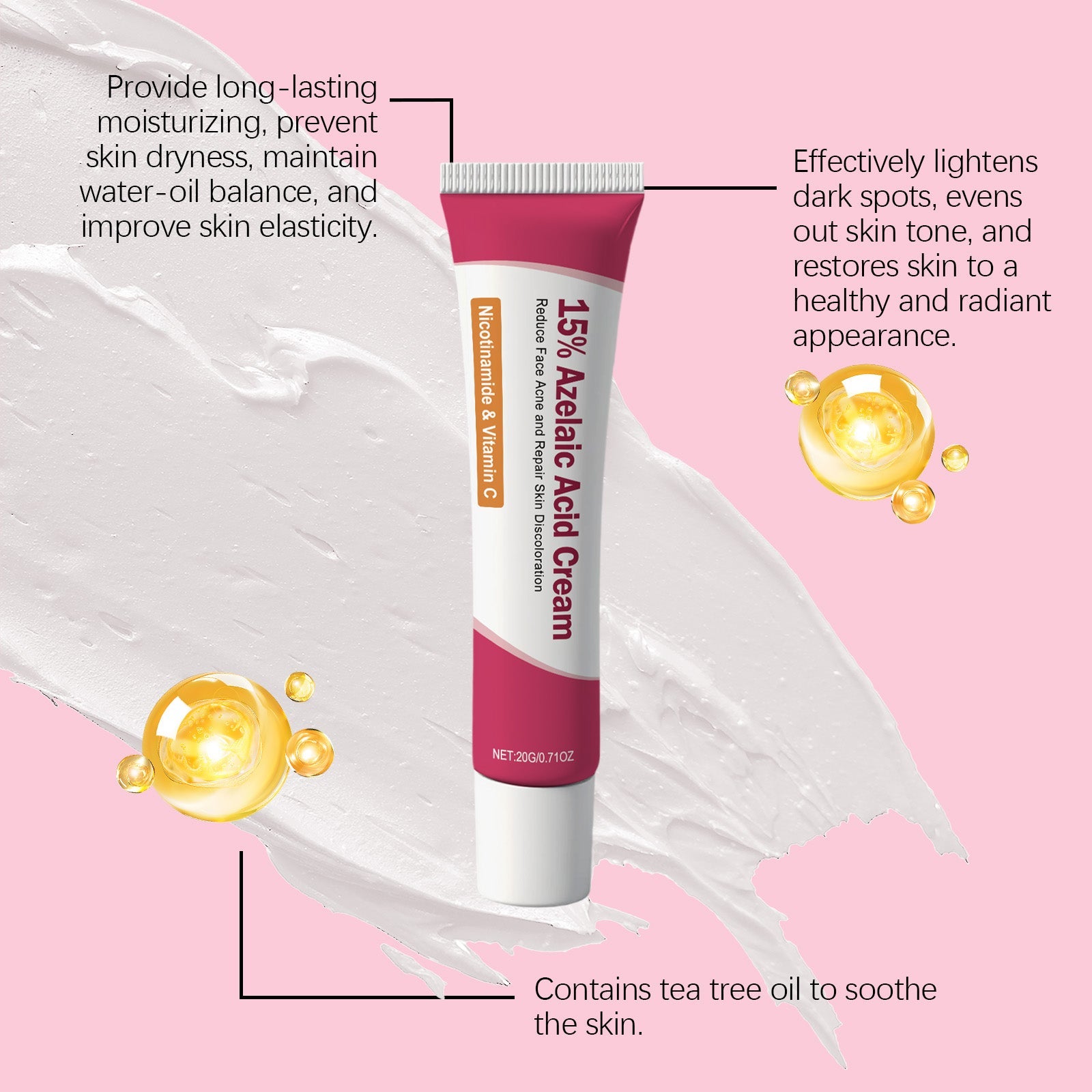 Best Facial Care Essence Cream for Acne, Clear Skin, Hydrating, Herbal Ingredients ,20g
