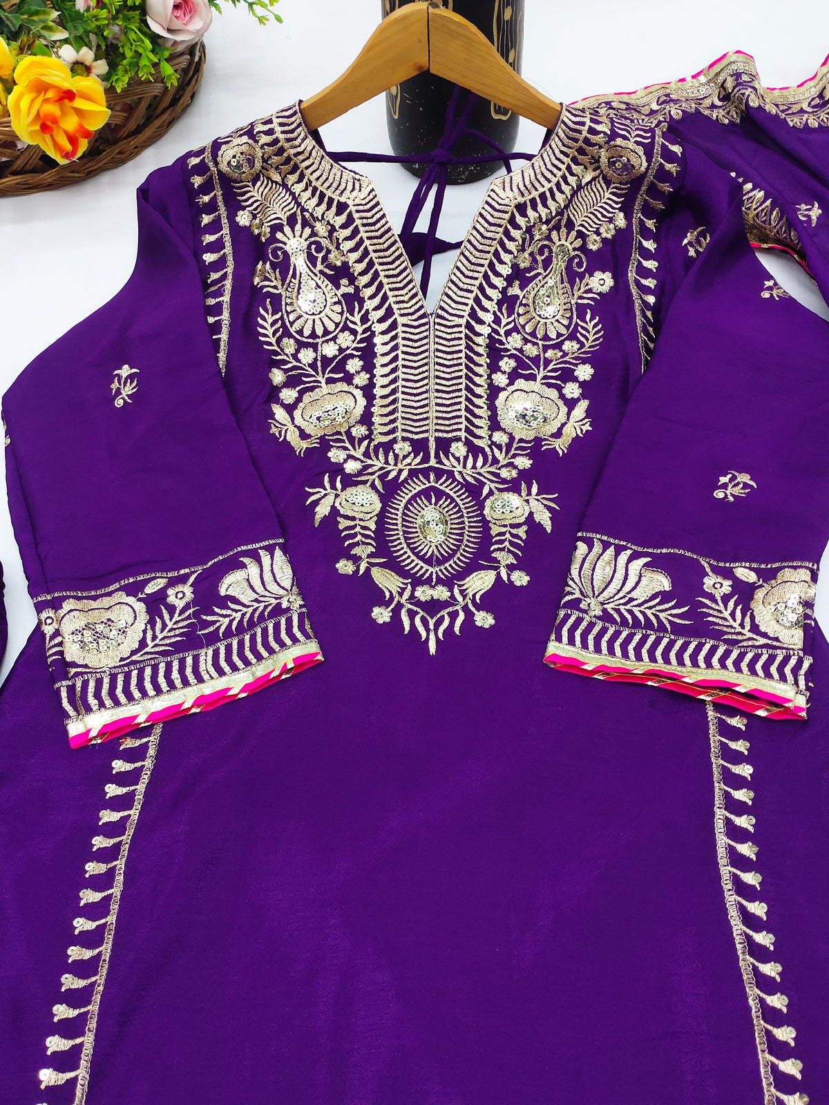 Fab Zone Beautiful Party Wear Suit Bottom And Dupatta With Sequence Embroidered Work