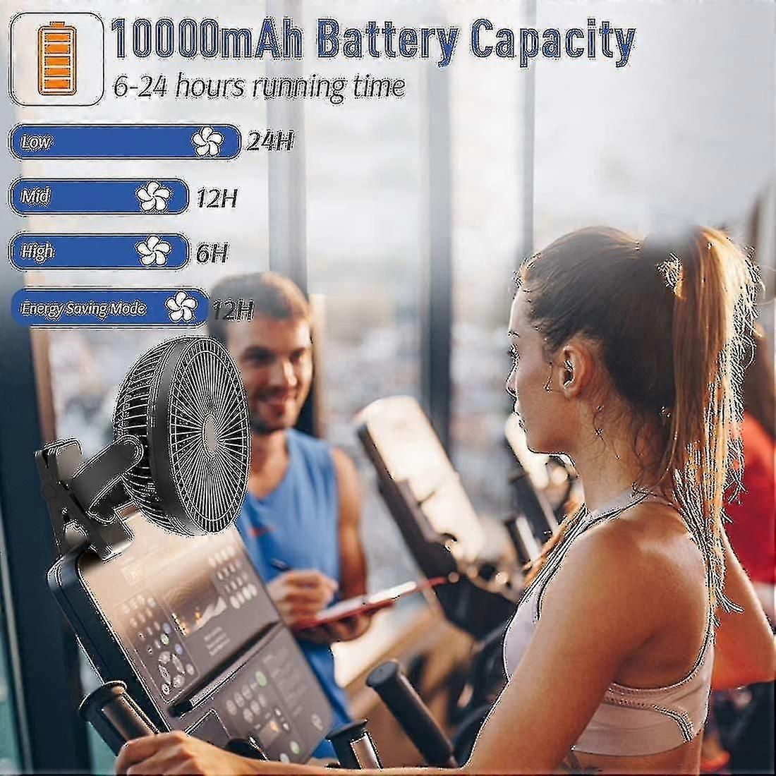 10000mah Portable Rechargeable Desk Fan With Strong Airflow Quiet