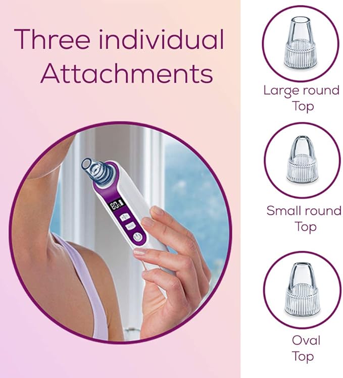 Beurer Power deep pore cleanser | FC41 | Pore Vacuum with 5 Intensity Levels and 3 Attachments for Deep Pore Cleaning Suitable For All Skin Types | Premium Facial cleansing tools