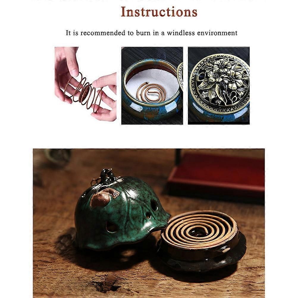 10pcs Sandalwood Mosquito Coils With Fireproof Rack and Long Shelf Life
