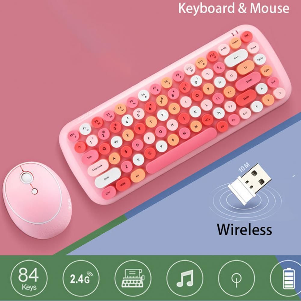 Mofii Wireless Mini Candy Keyboard Mouse Combo Set Mix Color 2.4G