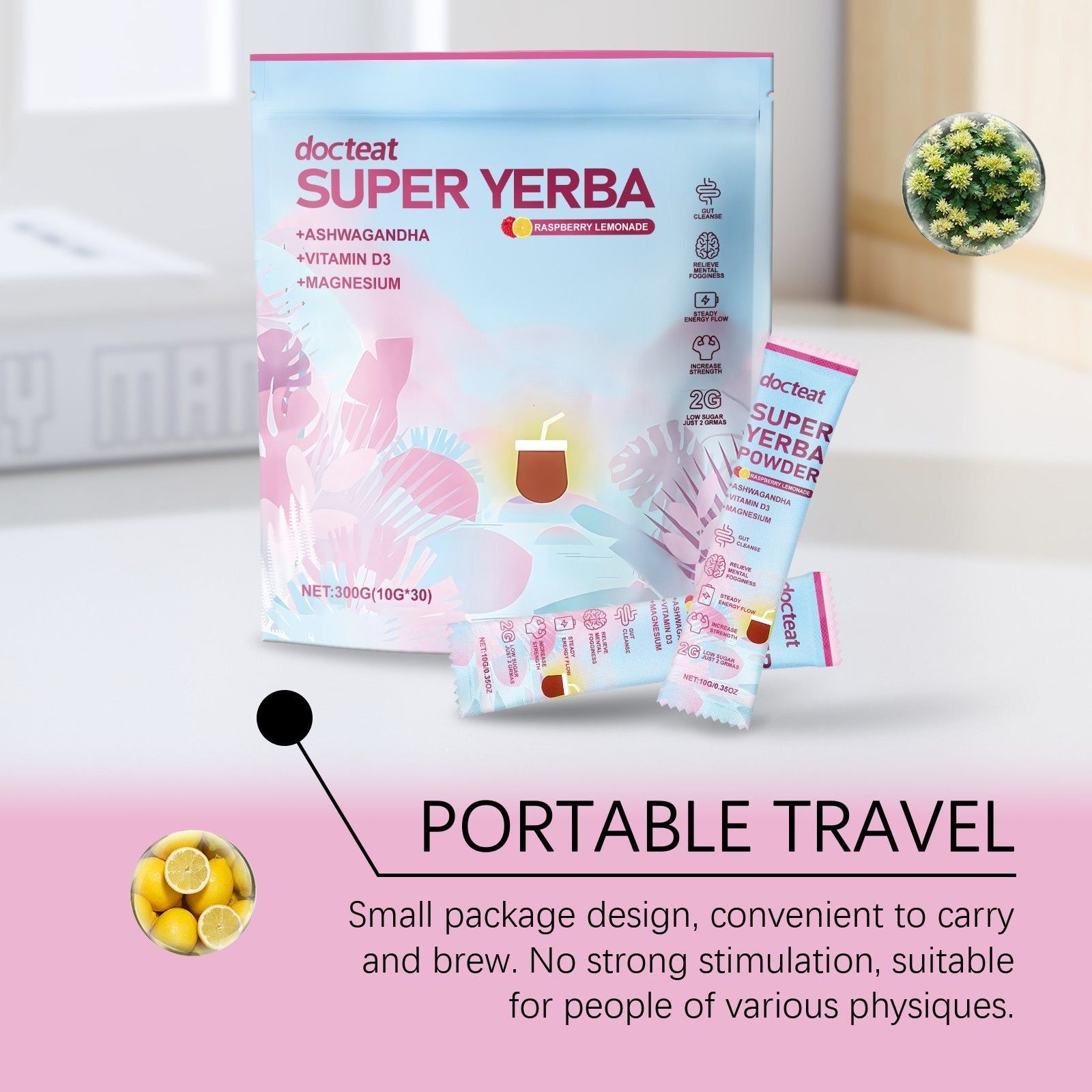 Boost Energy Naturally with Yerba Mate Powder, Healthy Body Care ,1 set