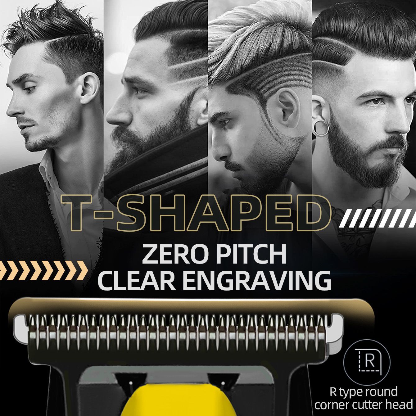 Gradient Hair Clipper with USB Charging