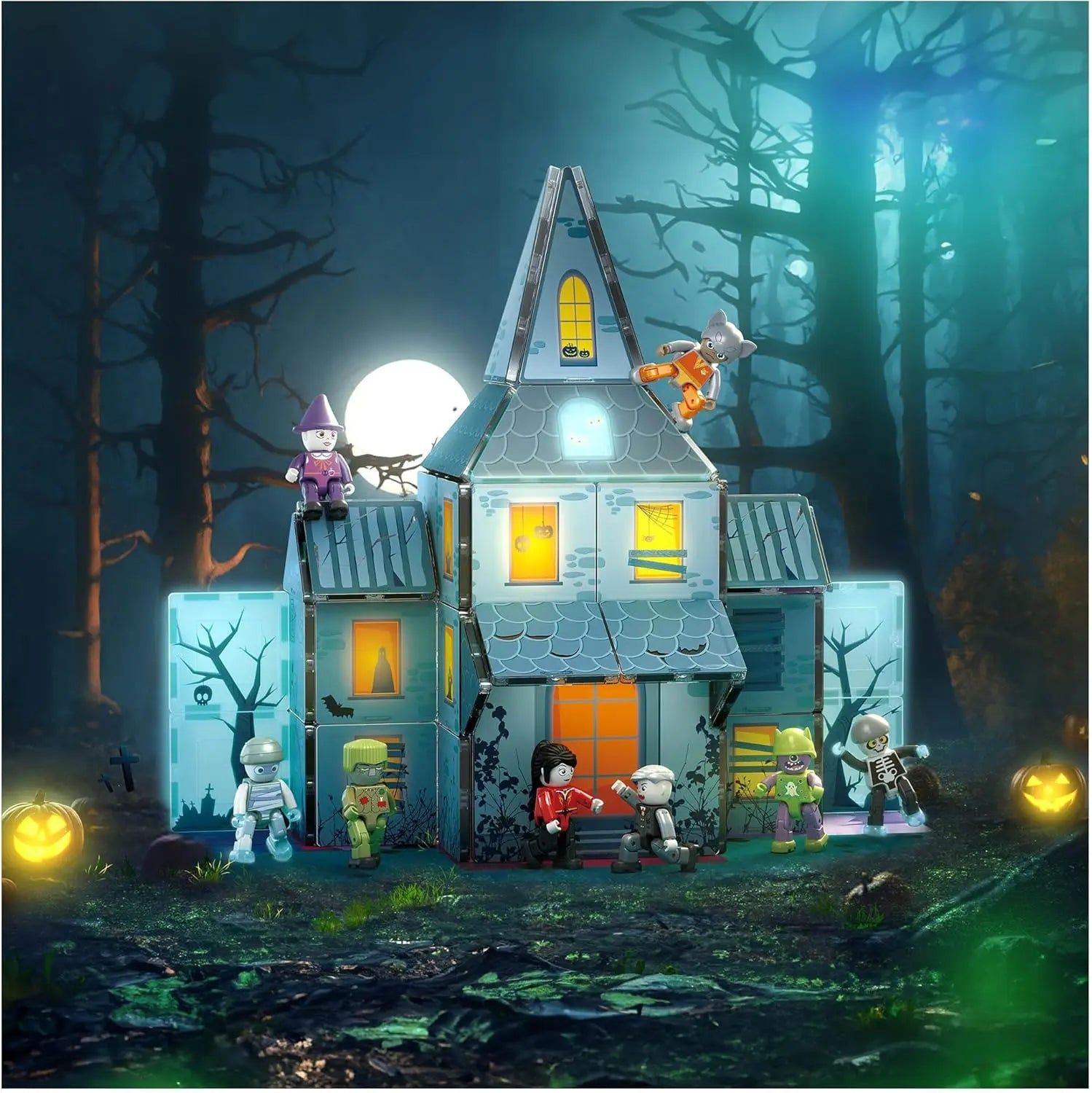 57 Piece Double-Sided Haunted Castle Magnetic Building Set– PicassoTiles