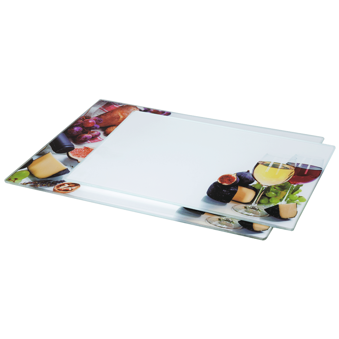 XAVAX 111537 Glass Cutting Plates, 2 pieces, "Wine" design, 30 x 20 cm, 35 x 25 cm