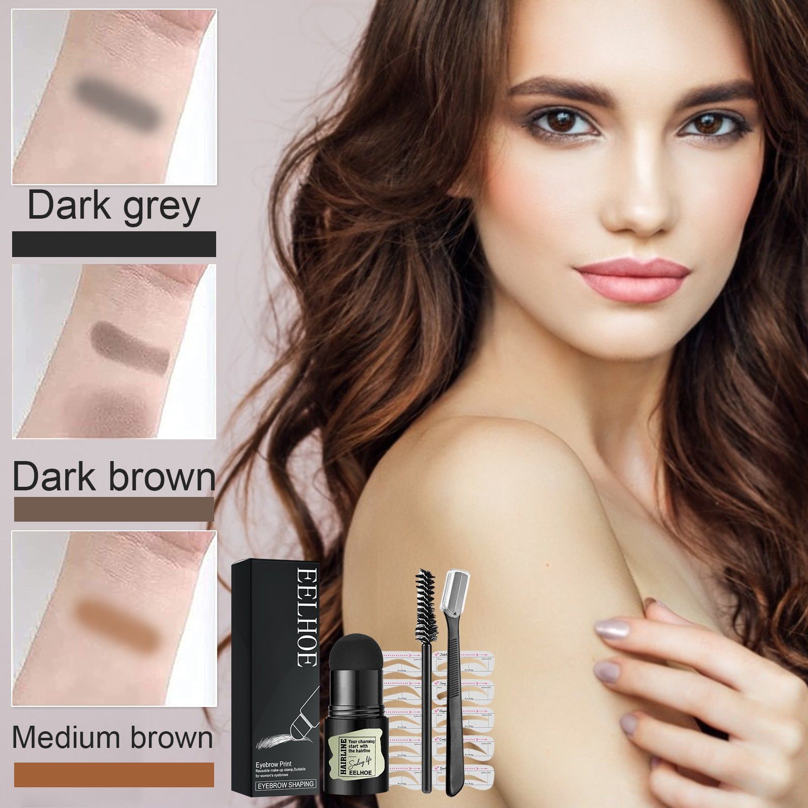Brow Print Set, Waterproof Eyebrow Shaping Kit, Natural Hairline Powder, Easy Makeup, Perfect Brows ,1set