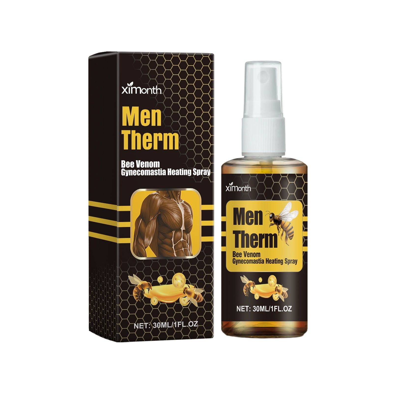 Men's Chest Firming Spray, Male Care, Body Contouring, Non-Greasy, Skin Tightening ,30ml