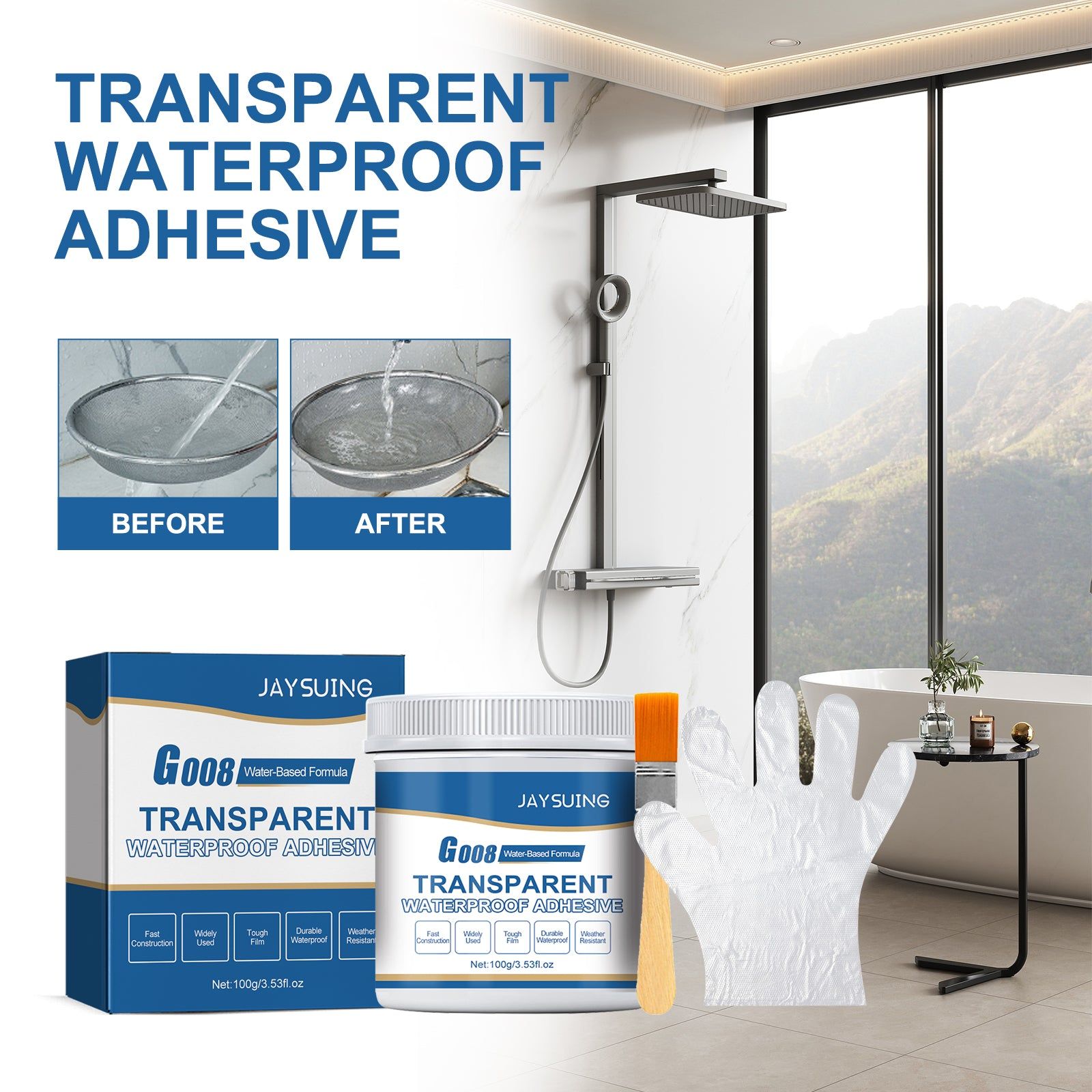 Ultimate Waterproof Leak Proof Sealant, Multi-Functional Household Repair, Fast Drying ,1set