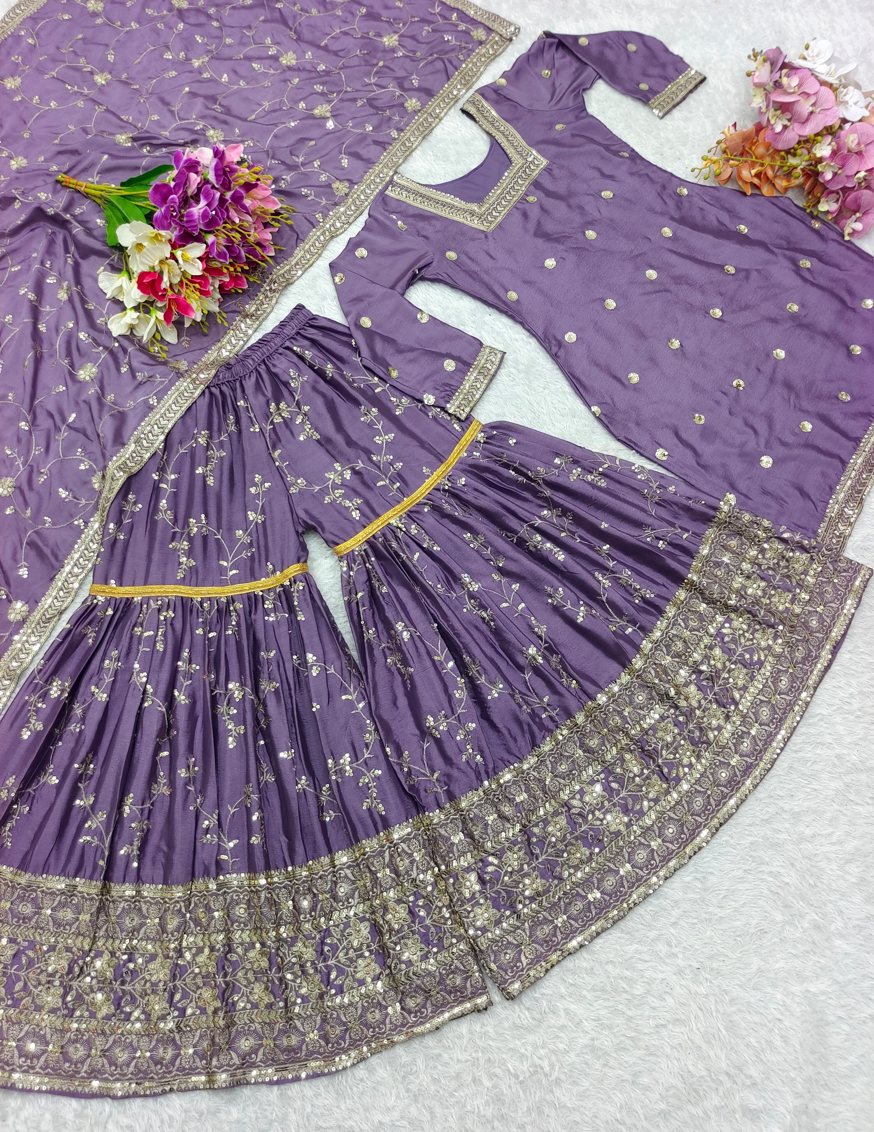 Designer Party Wear Top-Sararo And Fancy Dupatta
