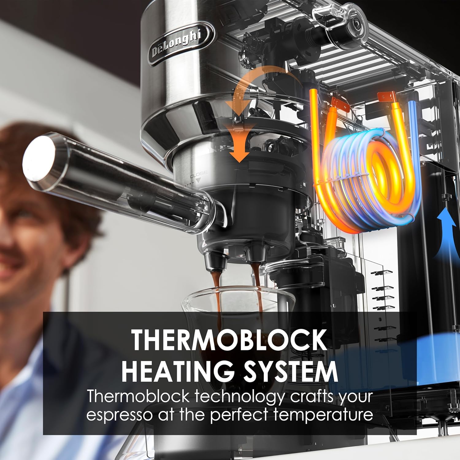 De'Longhi Dedica Style Pump Espresso Machine, 15-Bar Pressure, Milk Frother, Silver