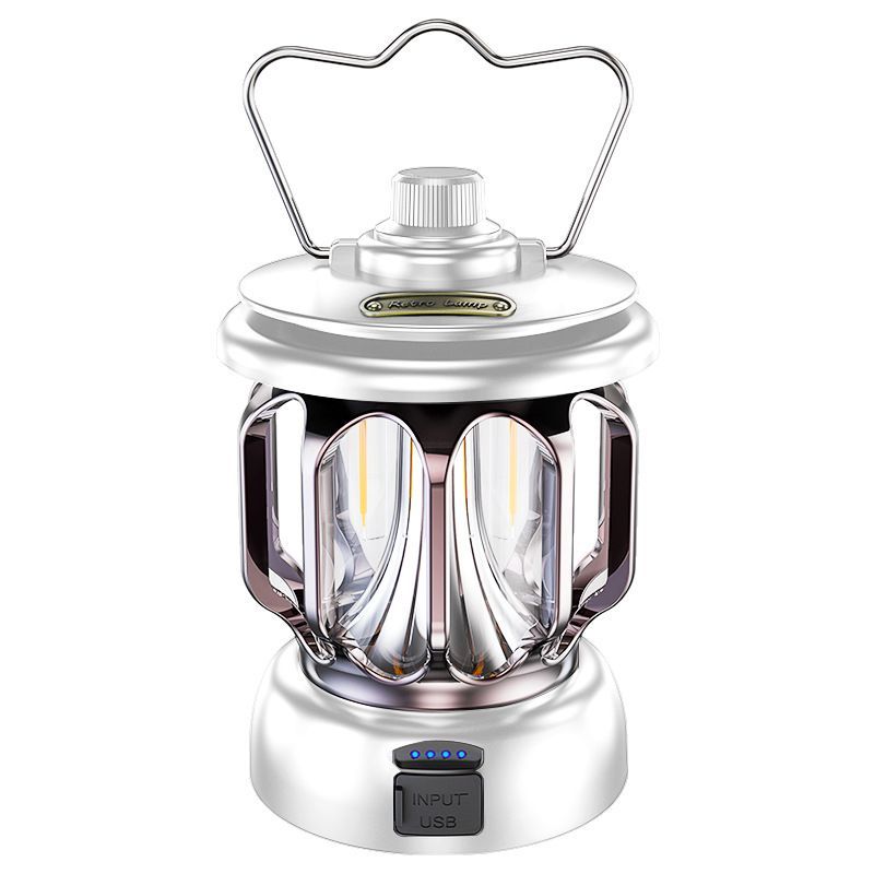 Retro Camping Lantern Portable Rechargeable Camping Lamp Emergency Light Torch
