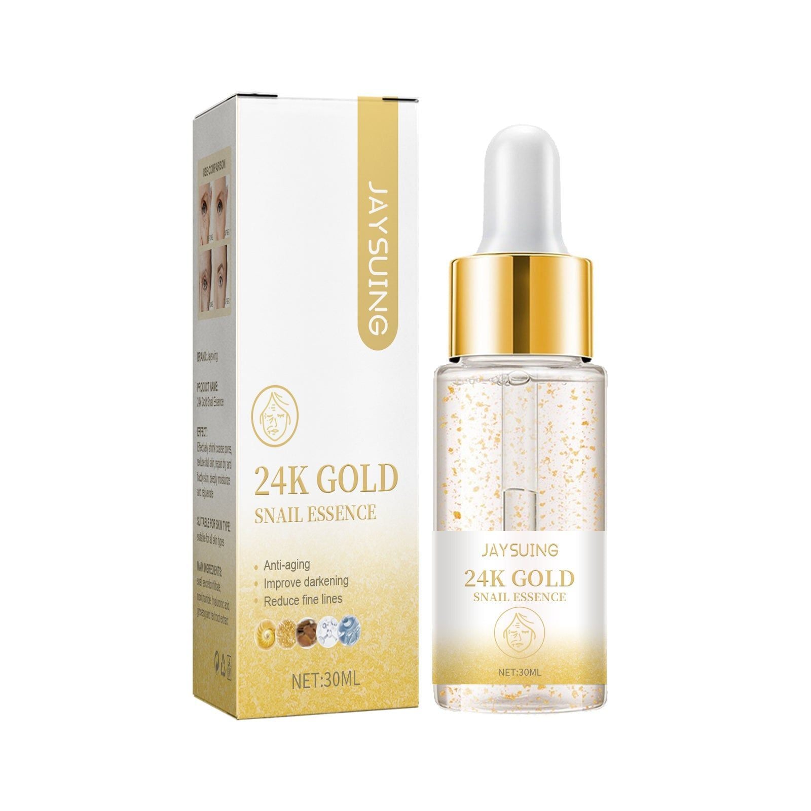 24k Gold Face Serum for Deep Repair, Fade Wrinkles, Brighten Skin, Hydrate ,30ml