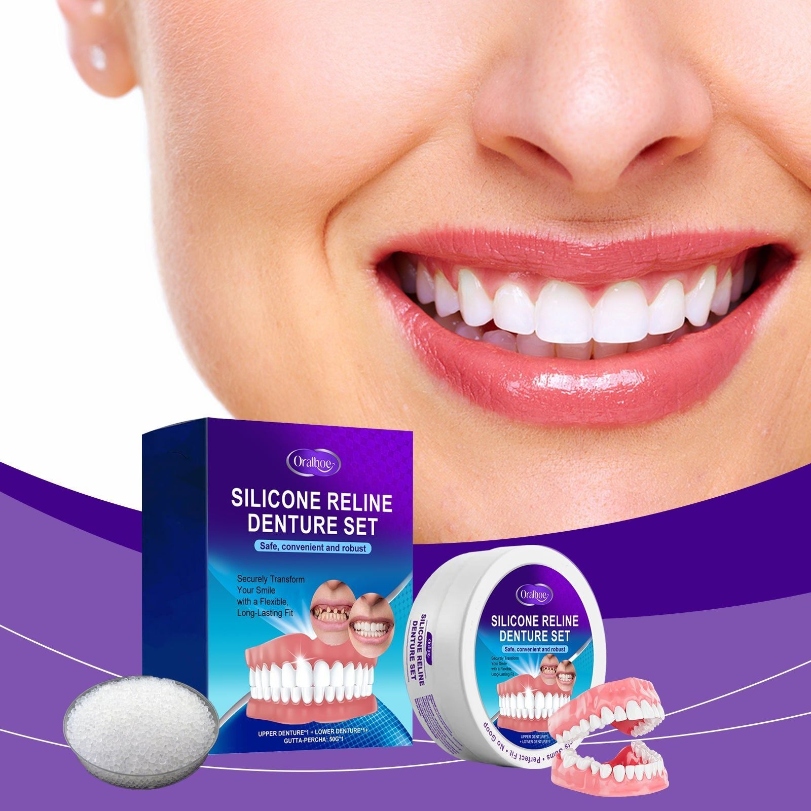 Enhance Your Smile with Denture Modification Braces, Comfortable, Natural Fit ,1set