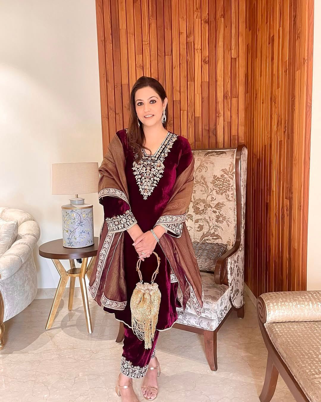 Fab Zone Designer Party Wear Look Heavy Pure Viscose Velvet Top Bottom & Dupatta Set