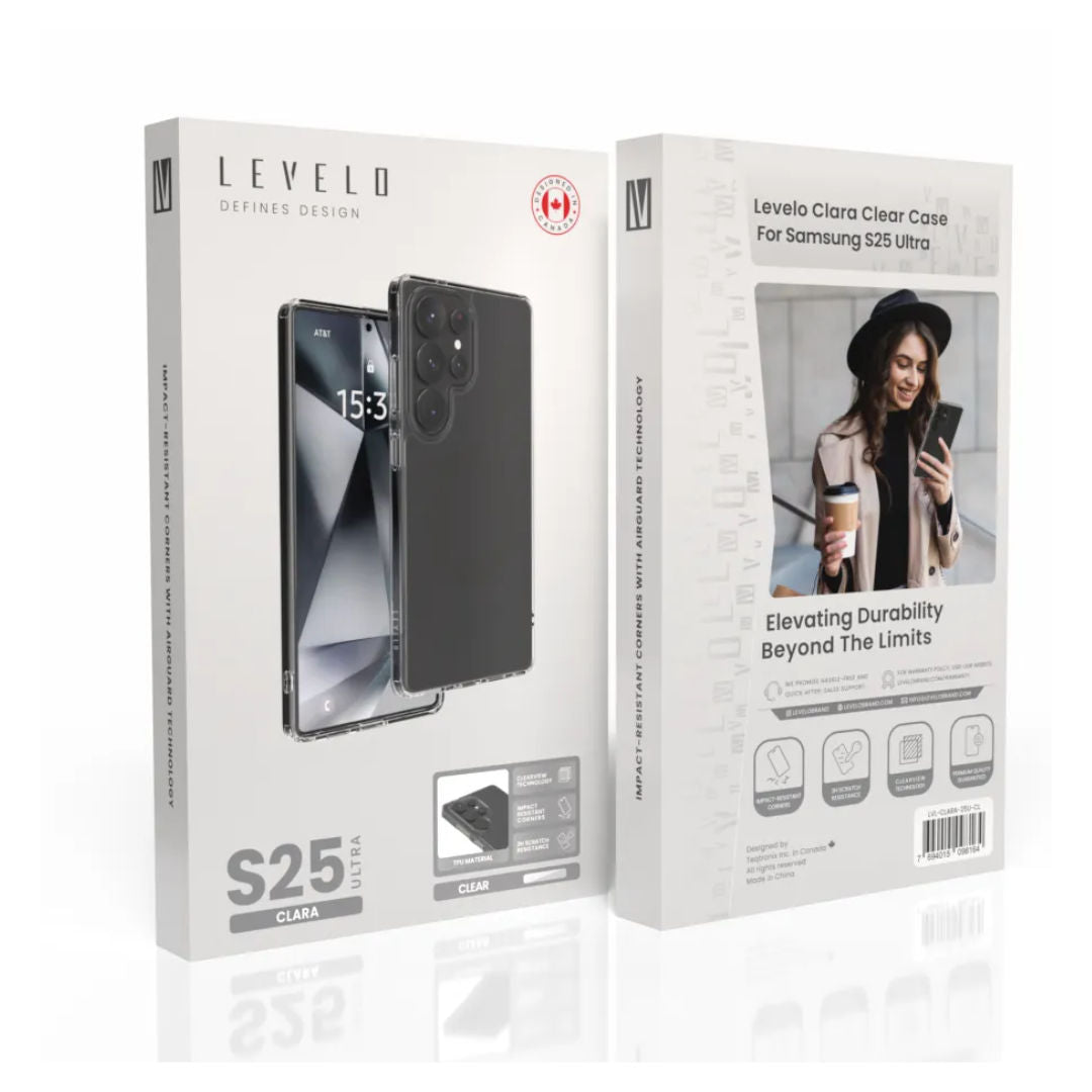 Levelo MagSafe Clara Case for Samsung S25 Ultra & S25 Plus, Clear
