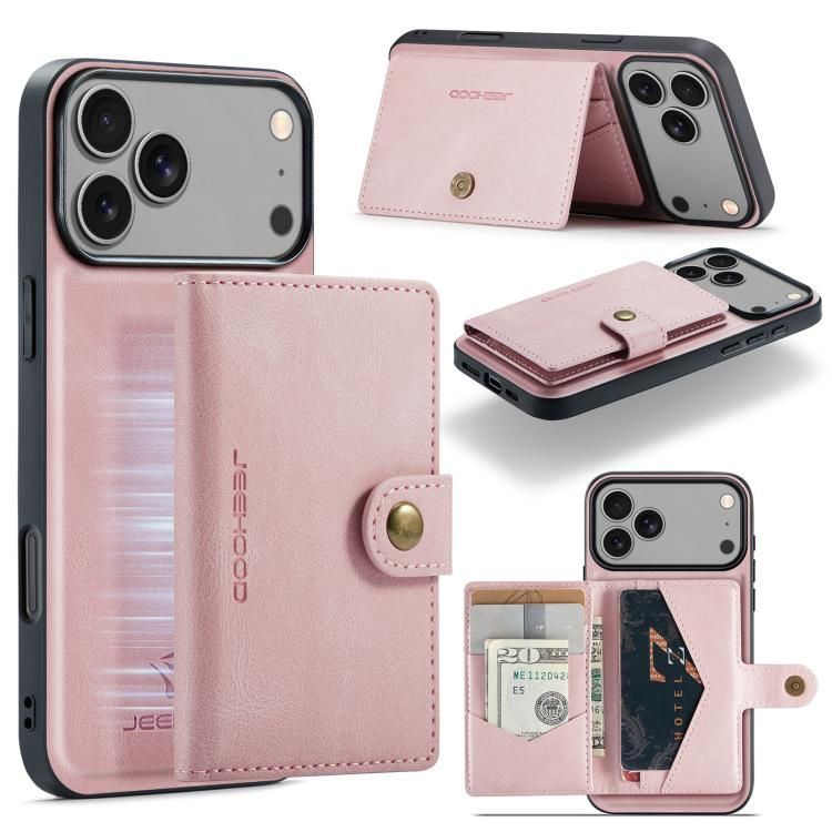 For iPhone 18 Pro Max / iPhone 17 Pro Max JEEHOOD J01 Retro Magnetic Detachable Wallet Phone Case