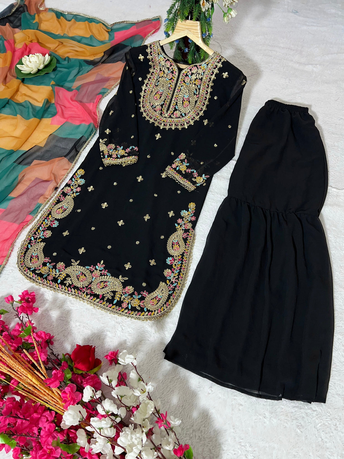 Fab Zone Beautiful Party Wear Top And Bottom With Dupatta