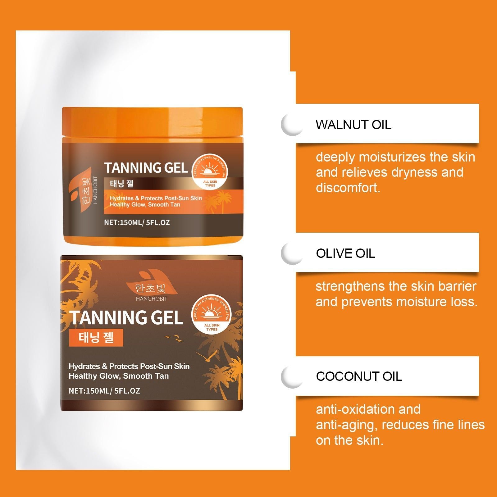Black Gel, Natural Tan, Hydrating Body Care, Herbal Skin Protector ,150ml