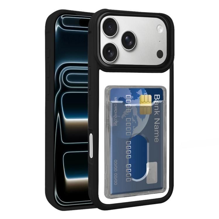 For iPhone 18 Pro Max / iPhone 17 Pro Max Electroplated Card Bag Acrylic Hybrid TPU Phone Case