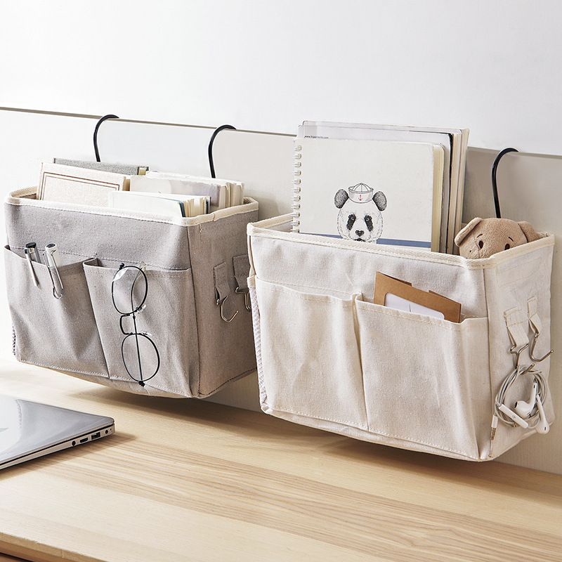 2pcs Bed Hanging Organizer Fabric Storage Baskets Bedside Caddy Crib Organizer