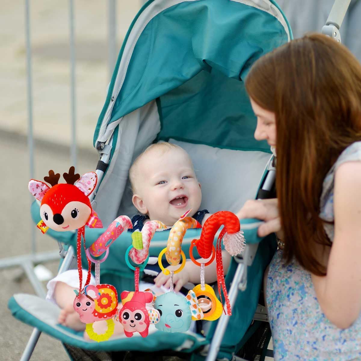 Stroller Toys Car Seat Toys for Babies 0-6 Months Infants Activity Spiral Hanging Crib Toy Gift