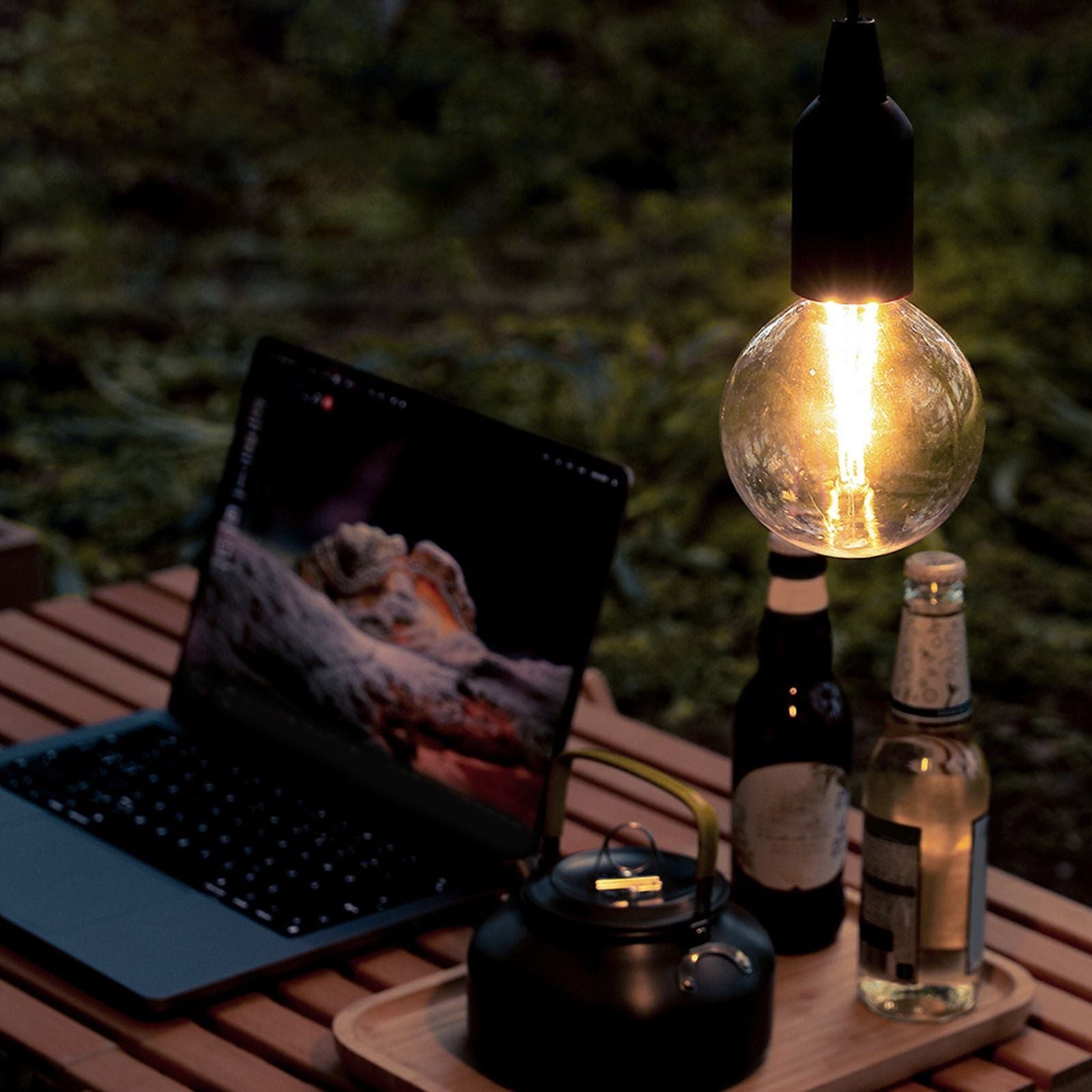 Pull Camping Lamp Waterproof Hanging Atmosphere Light For Patio Garden Tent