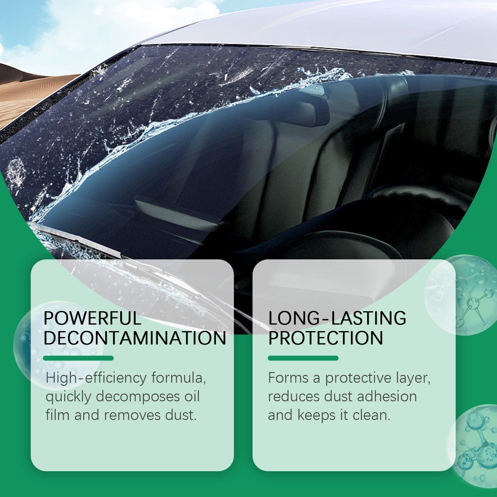 Car Cleaning Oil Film Remover, Windshield Waterproof Glass Cleaner, Stain & Dust Removal ,50ml