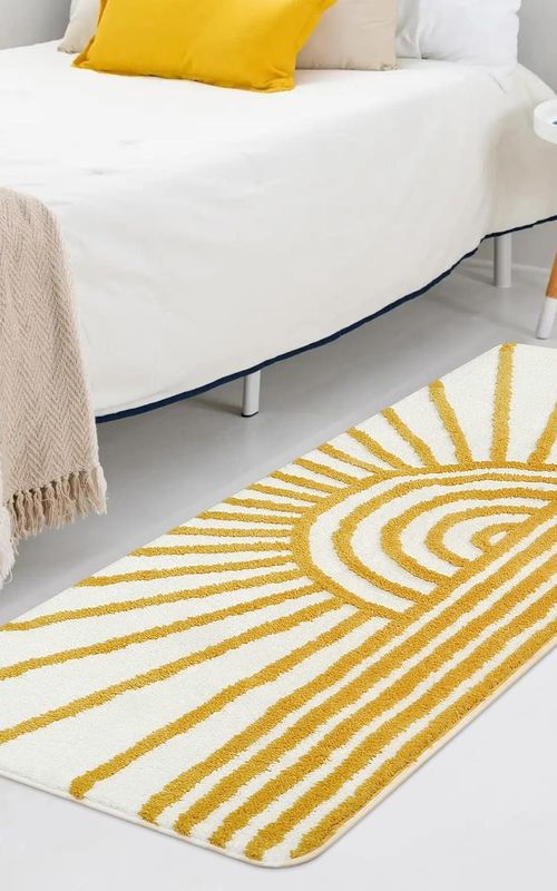 AIESY® Double Border Design Non-Slip Beautiful Runner Bath Mat