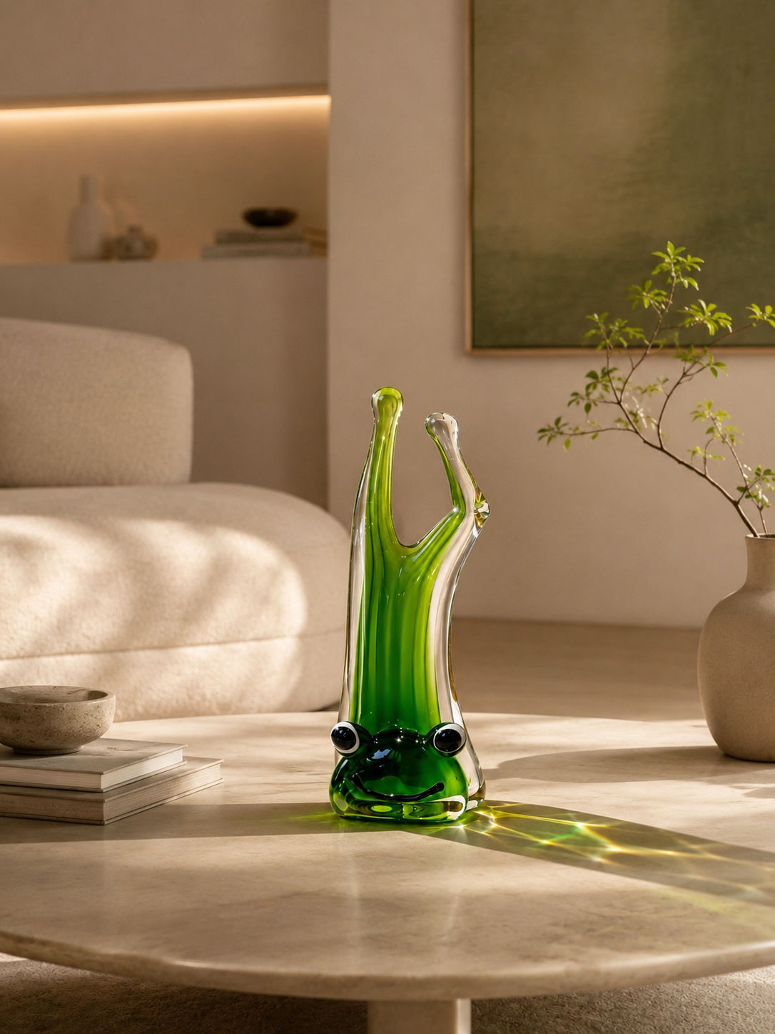 Tati deco Murano glass frog design