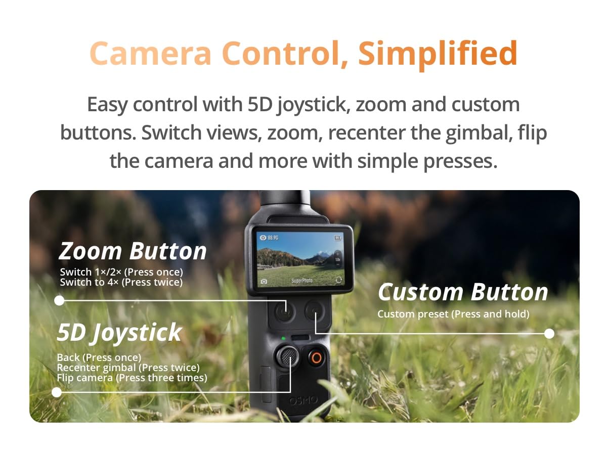 DJI Osmo Pocket 4 Creator Combo Handheld Gimbal Camera, 1" CMOS, 4K/240fps, 107GB Storage, Creator Kit