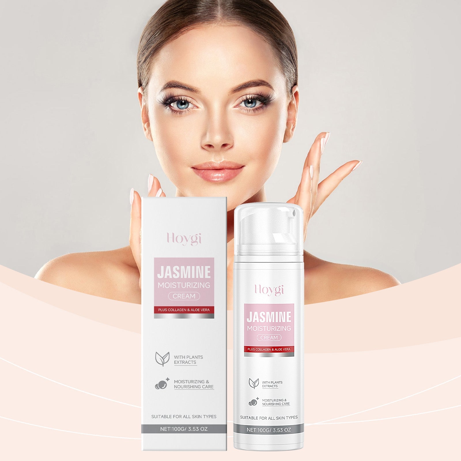 Collagen Jasmine Facial Care Moisturizer, Hydrating, Firming, Anti-Aging ,100g
