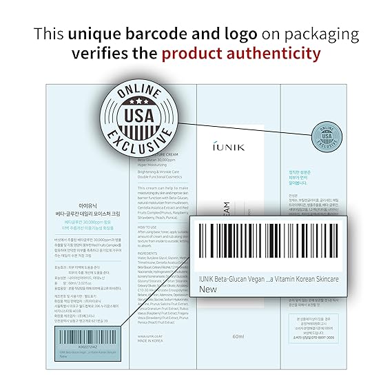 IUNIK Beta-Glucan Vegan Lightweight Non-Sticky Deep Moisture Watery Cream Lotion Daily Moisturizer