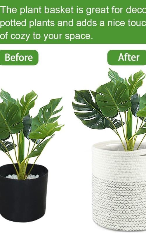 Mini Woven Jute Cotton Rope Plant Storage Basket for Home