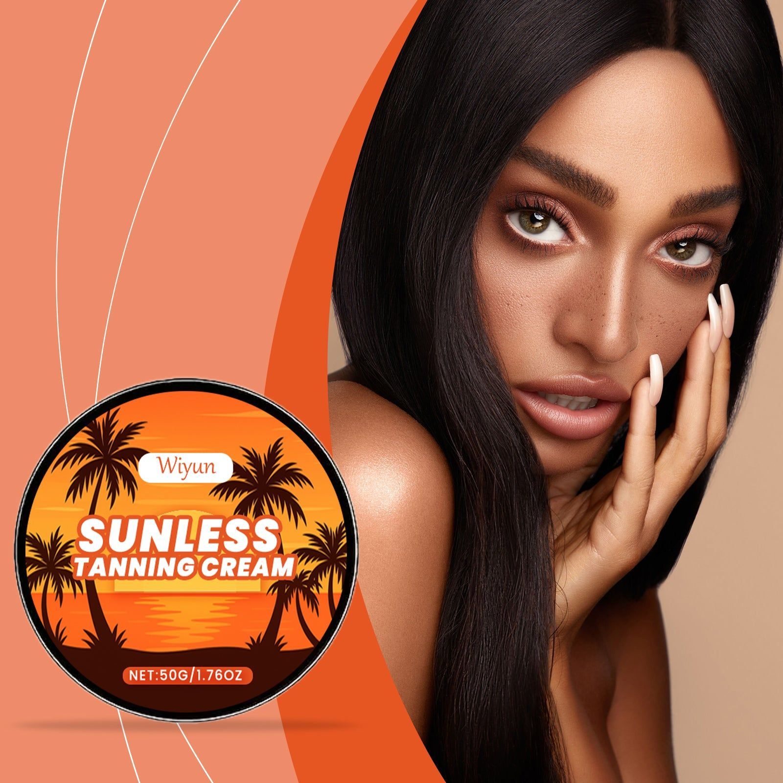 Blackening Cream Sunless Tanning, Natural Glow, Moisturizes, Even Skin Tone, All Year ,50g