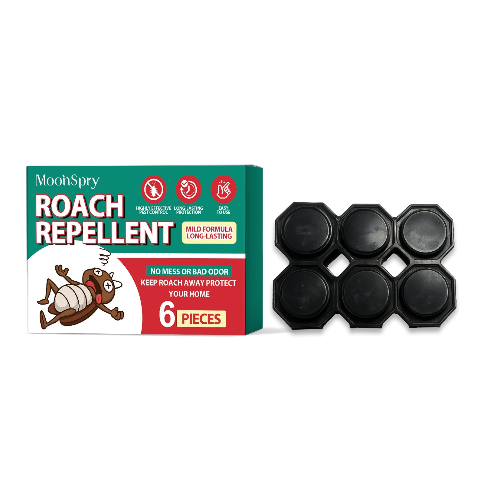 Effective Cockroach Bait Agent, Fast Kill, Safe, Easy to Use, Household Pest Control ,6pcs